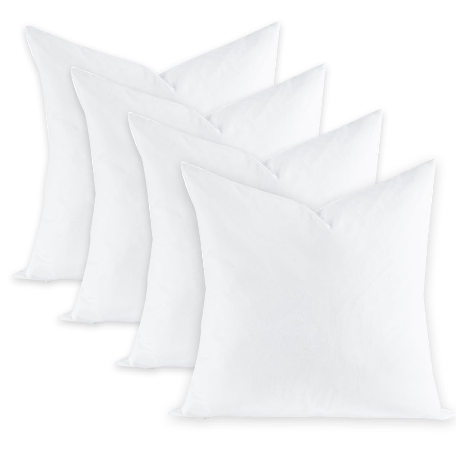 Feather Throw Pillow Inserts Set of 4, Soft Fluffy Square 18 x 18 Inches Decorative