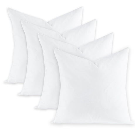 Feather Throw Pillow Inserts Set of 4, Soft Fluffy Square 22 x 22 Inches Decorative Pillow