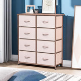 Fabric Dresser for Bedroom, Tall Dresser with 8 Drawers, Storage Tower with Fabric Bins