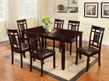 7-Piece Dark Cappuccino Finish High-Grade Dining Room/Kitchen Table Set