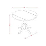DLGA5-ABK-24 5 Piece Kitchen Table & Chairs Set Includes a Round Dining Room Table