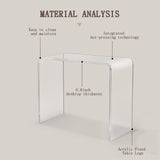 Acrylic Console Table, 37.5” D x 15.25” W x 29.25” H Modern Entryway Table for Hallway