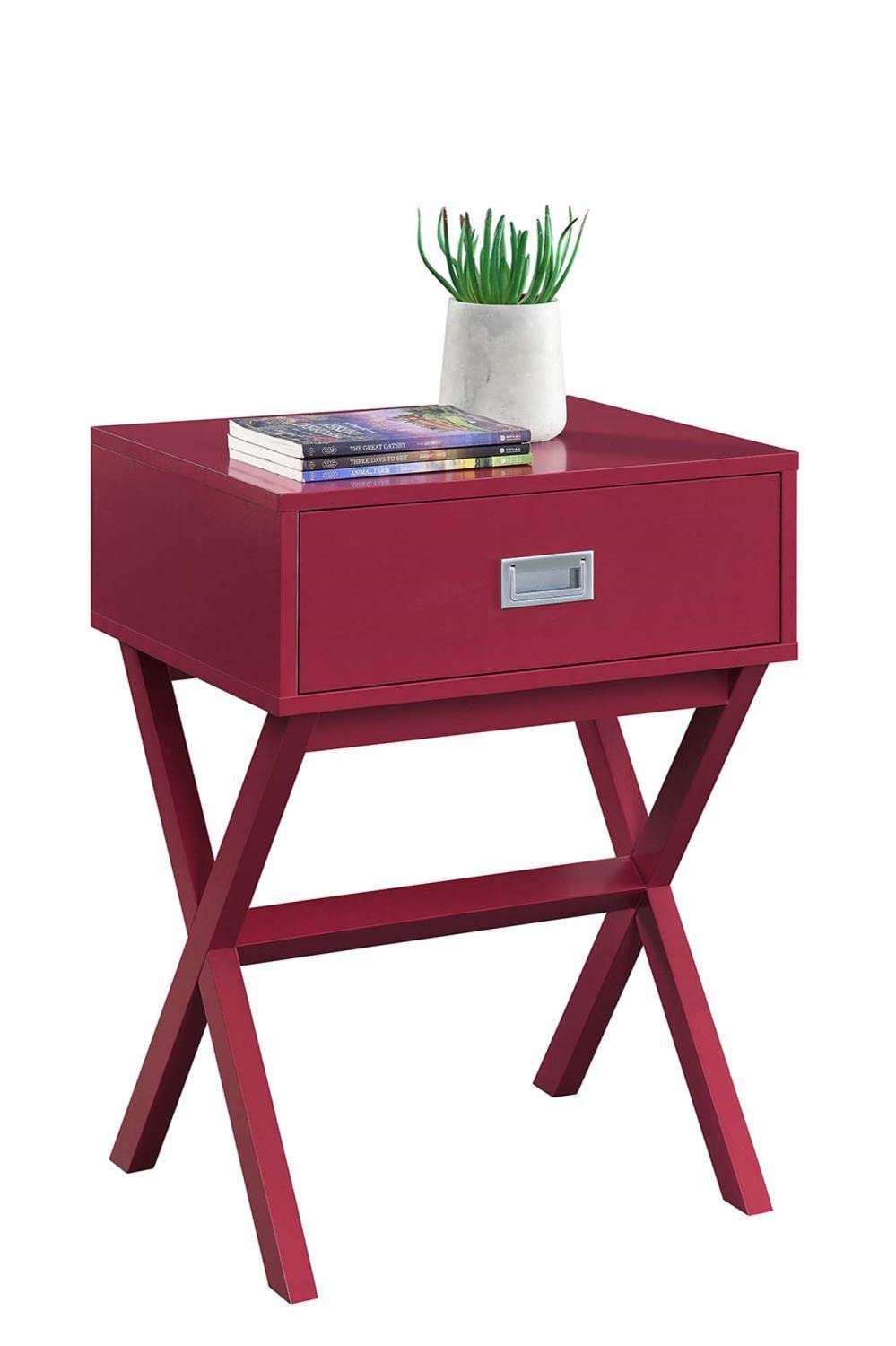 Designs2Go Landon End Table, Cranberry Red