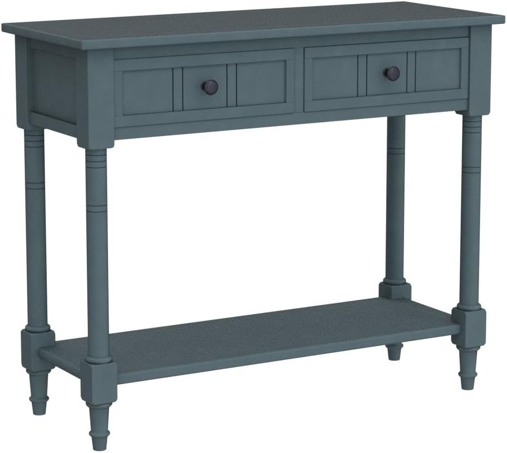 35.4" Rustic Console Entryway Hallway, Solid Wood Traditional Sofa Table
