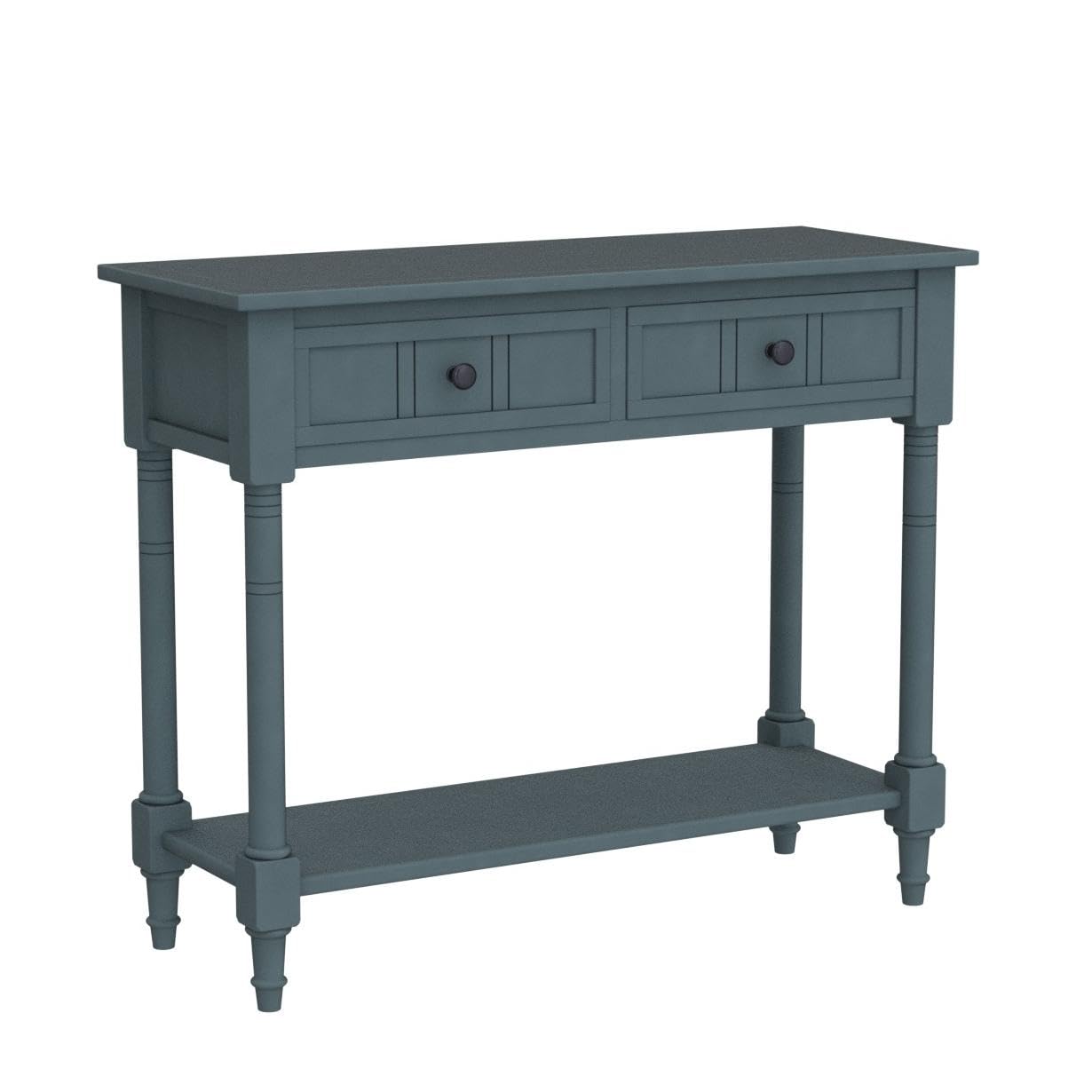 35.4" Rustic Console Entryway Hallway, Solid Wood Traditional Sofa Table
