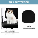 SARAFLORA Office Computer Chair Covers, Stretchable Desk Chair Seat Cushion Covers,Universal Spandex Computer Chair Slipcover,Removable Washable Rotating Cushion Protectors, Black