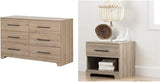 Primo 6-Drawer Double Dresser, Rustic Oak