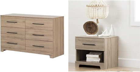 Primo 6-Drawer Double Dresser, Rustic Oak