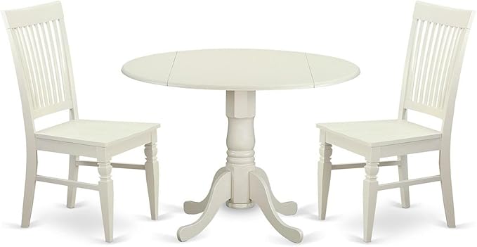 DLWE5-BLK-W 5 Piece Dinette Set for 4 Includes a Round Dining Table with Dropleaf and 4