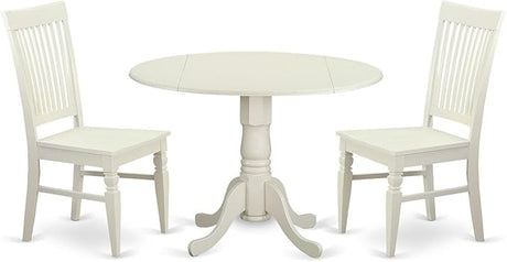 DLWE5-BLK-W 5 Piece Dinette Set for 4 Includes a Round Dining Table with Dropleaf and 4