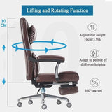 Office Chair Office Chair, Reclining Leather Computer Chair with Armrest, Comfy Reclining