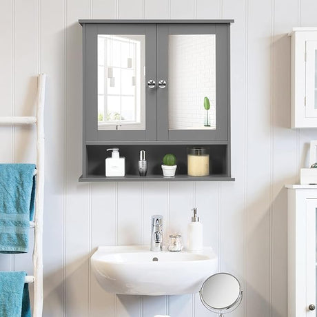 Nightcore Wall-Mounted Bathroom Storage Cabinets with Double-Mirror Door