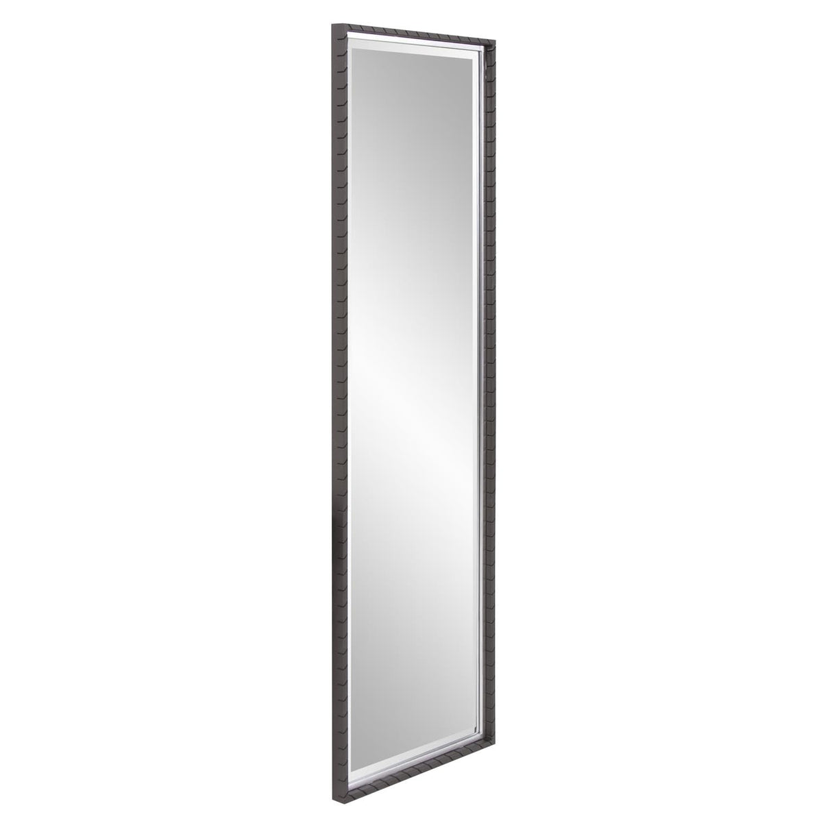 Howard Elliott Large Rectangular Cantera Dressing Vanity Mirror for Wall, Black Metal Frame Full Length Hanging Wall Mirror with Beveled Glass for Living Room, Bedroom & Entryway, 48 x 14 Inch