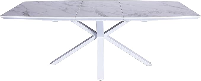 Expandable Dining Table for 6-8 Seat, Modern Rectangle Design with Extension Leaf for Kitchen Restaurant,