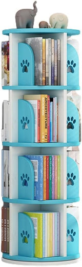 360° Rotating Bookshelf, Children's Floor-Standing Bookcase, Round Coffee Table