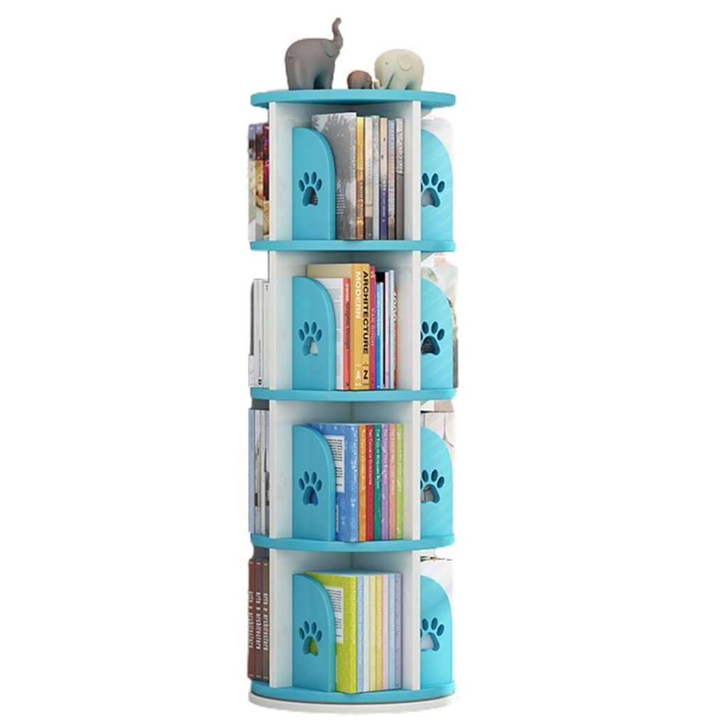 360° Rotating Bookshelf, Children's Floor-Standing Bookcase, Round Coffee Table