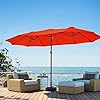 Patio Outdoor Umbrella,15FT Double Sided Large Umbrella,Including Umbrella Base