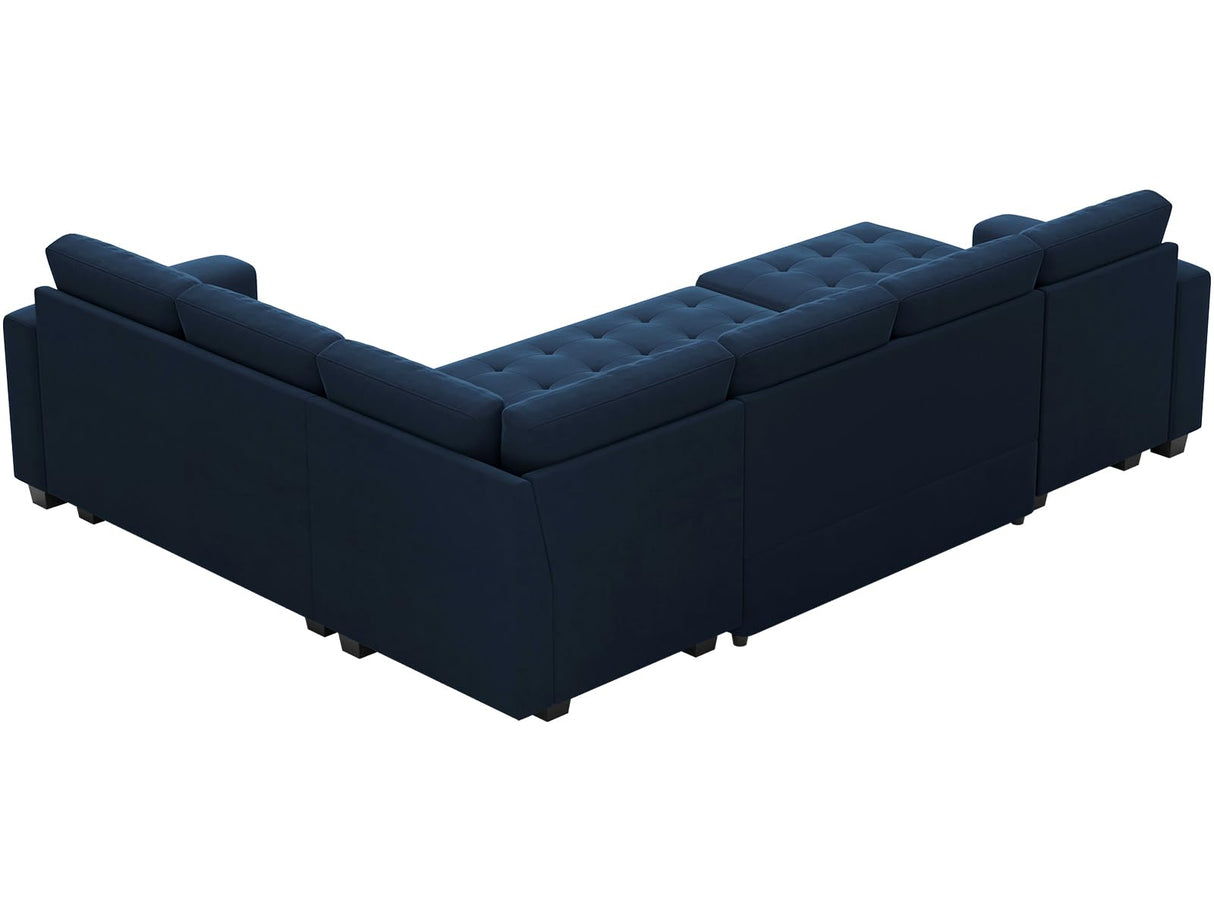 Modular Sectional Sleeper Sofa with Pull Out Bed U Shaped Sectional Sofa Couch