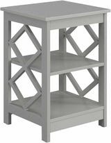 Diamond End Table, White