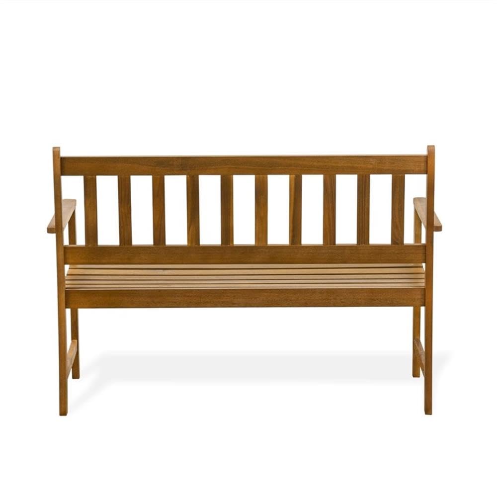 BBTB0NA Belmont Wooden Patio Bench with Backrest - Acacia Wood, 48x22x33 Inch