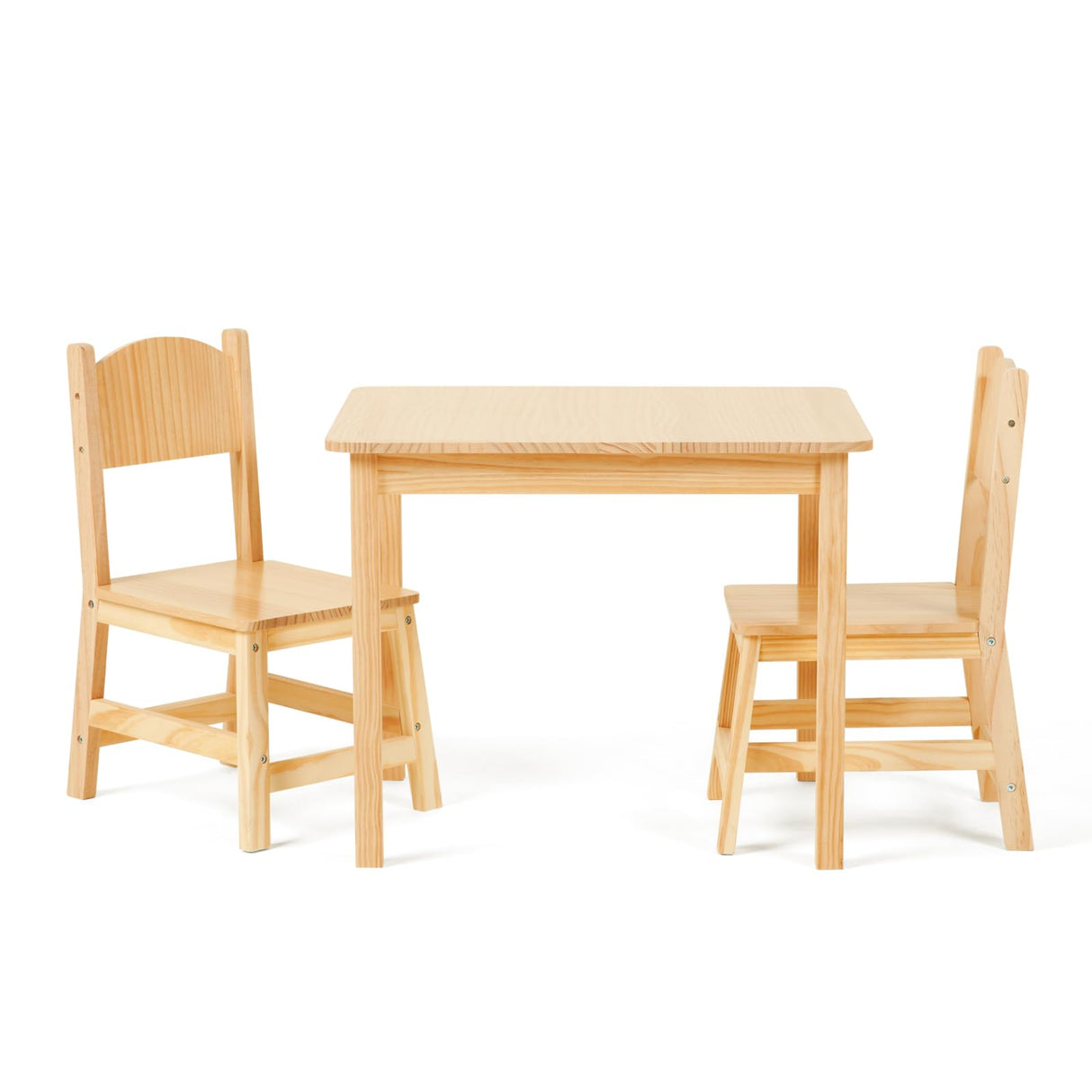 Solid Wooden Kids Table and Chair Set, Stable and Sturdy, Toddler Table and 2 Chairs Set for Arts, Crafts