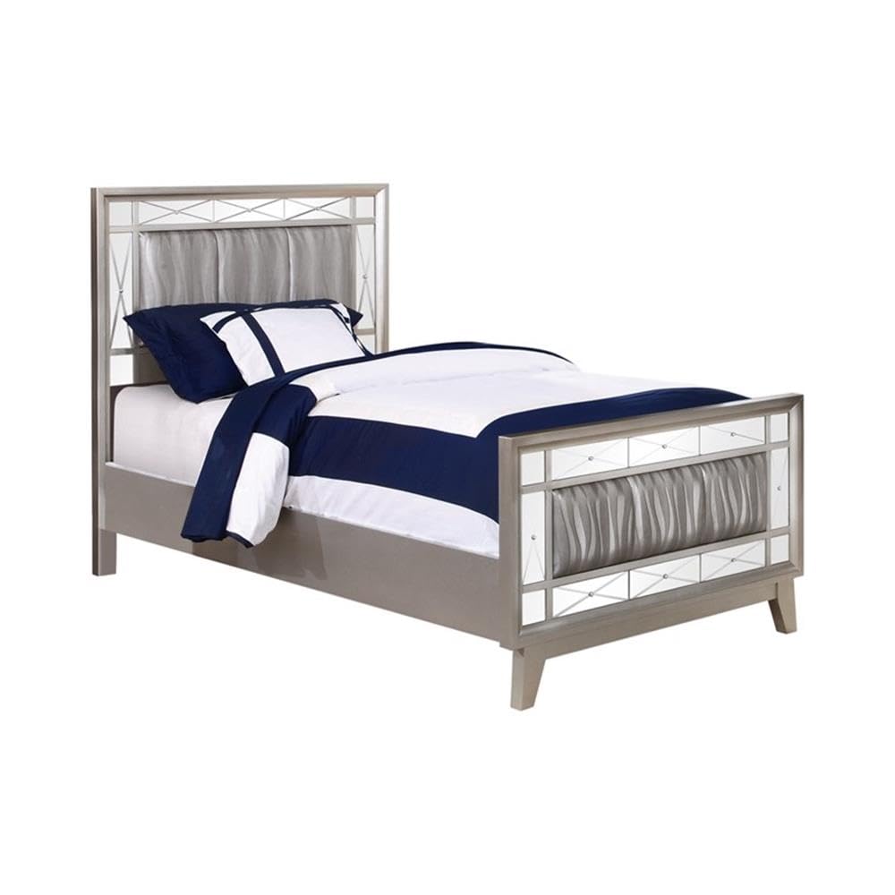 Coaster Leighton Twin Bed 5-Piece Set, Metallic Mercury