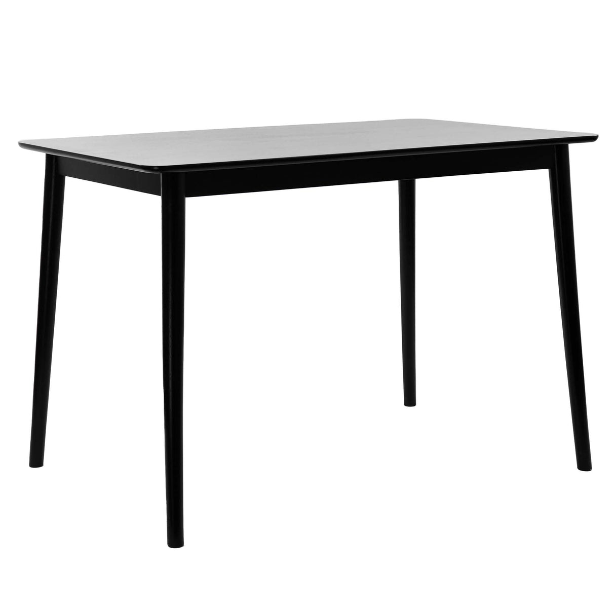 43.3" Black Wooden Dining Table, Solid Wood Kitchen Rectangular Dining Table