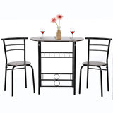 Dining Kitchen Table Dining Set Bar Breakfast Metal Frame 3 Piece Dining Room Table