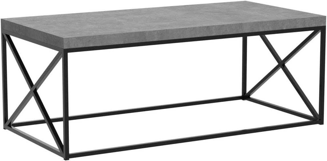 Living Room Coffee Coktail Tea Center Table-48 L/Gray Modern Low Table, Grey Cement