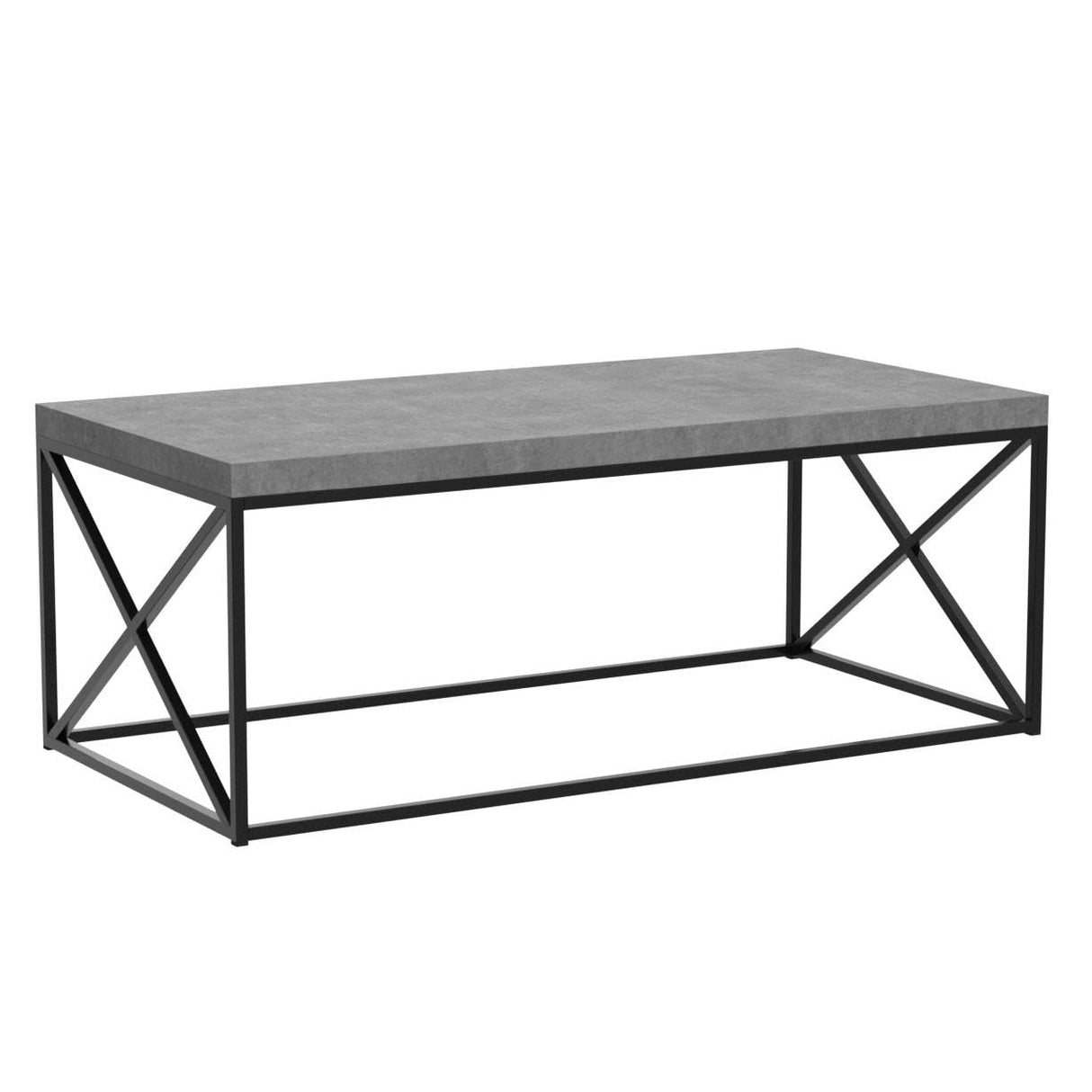 Living Room Coffee Coktail Tea Center Table-48 L/Gray Modern Low Table, Grey Cement