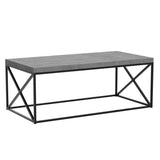 Living Room Coffee Coktail Tea Center Table-48 L/Gray Modern Low Table, Grey Cement