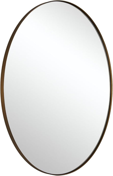 Brushed Nickel Mirror, Oval Bathroom Mirror 22x30'', Brushed Nickel Oval Wall Mirror