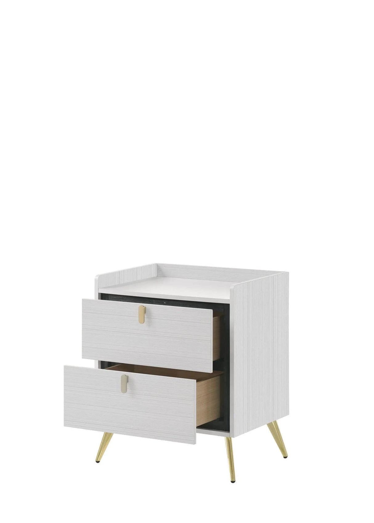 Zeena 2-Drawer Wooden Nightstand in White