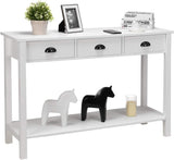 47’’ Console Sofa Table with 3 Storage Drawers and 1 Shelf, White
