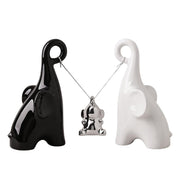 Elephant Statue,Cute Ceramics Elephant Figurine Gifts for Women