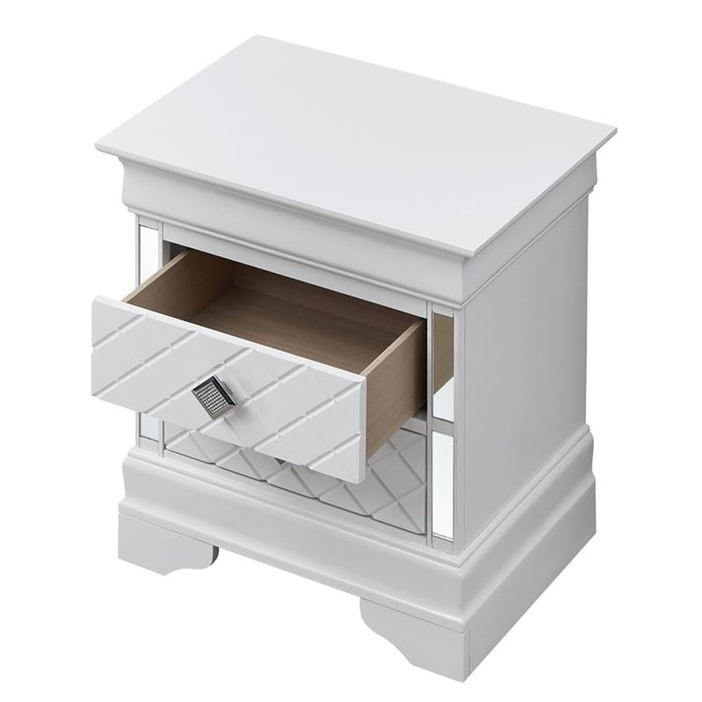 Furniture Verona Wood 2 Drawer Nightstand White