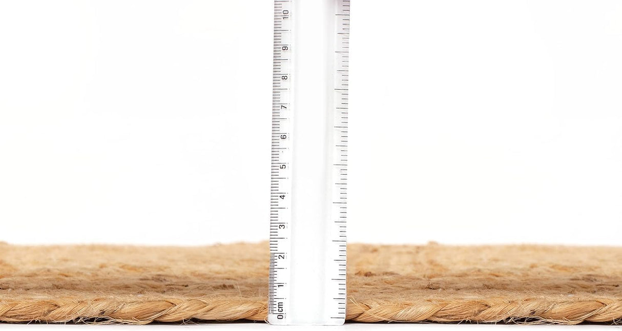 3x5 Handwoven Jute Braided Area Rug - Natural Rustic Reversible Rectangular Rug