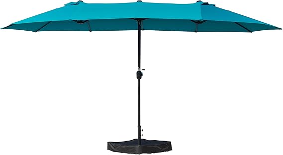 15ft Rectangle Patio Umbrella, Double-Sided Outdoor Market Umbrella