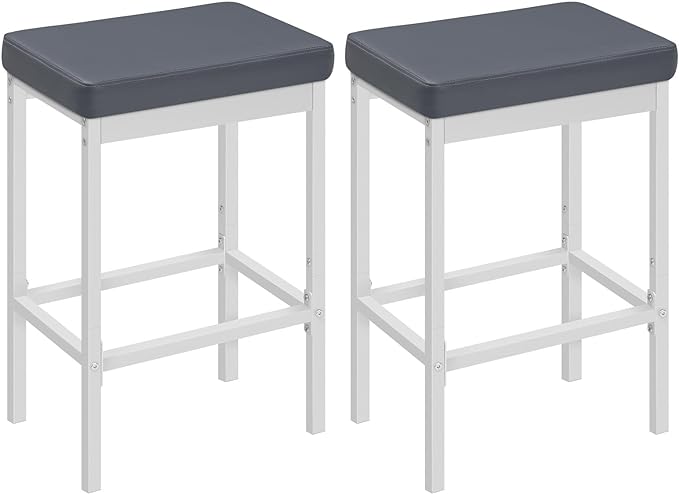 Bar Stools, Set of 2 Bar Chairs, 24.8-Inch Height Stools, Breakfast Bar Stools