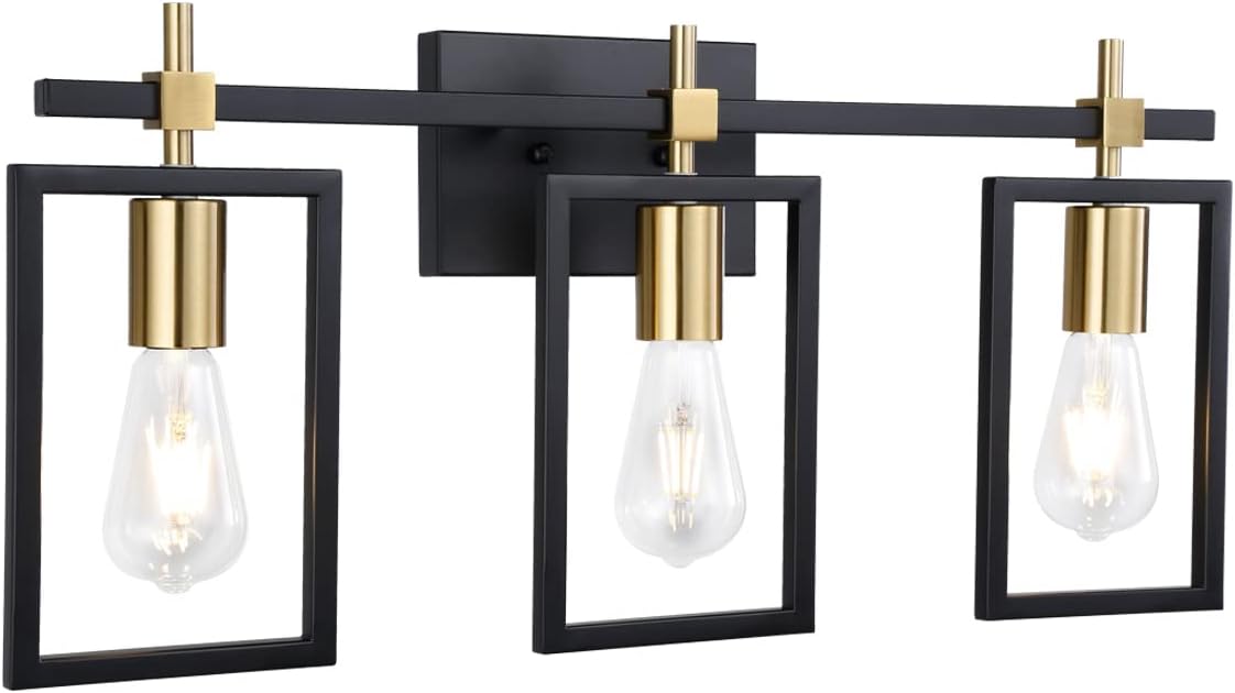 Bathroom Vanity Light Fixture Over Mirror, Rustic Bathroom Light Fixtures Black and Gold