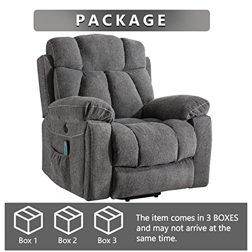 Large Power Lift Recliner Chairs with Massage and Heat for Elderly Big People, Heavy