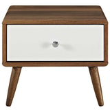 Nightstand in Walnut and White