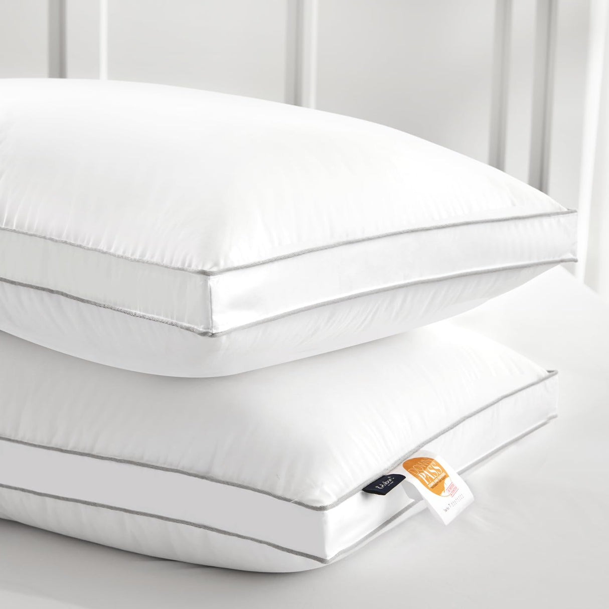 Luxury Feather Down Pillow, Medium Fluffy Pillow King Size
