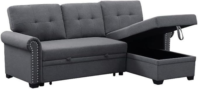 Convertible Sleeper Sofa with Pull Out Bed, 3-Seat Sofa Bed Sleeper Couch