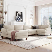 U-Shaped Oversized Corduroy Modular Sectional Sofa Couch
