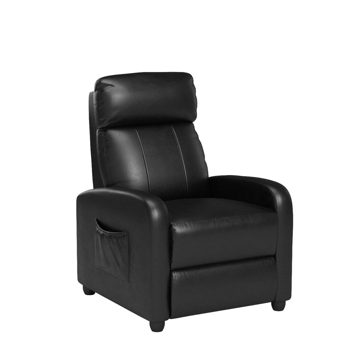 Recliner Chair, Massage Wingback Single Sofa w/Side Pocket, PU Leather Recliner