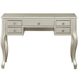 Featuring Stool and Mirror Silver Vanity Set,