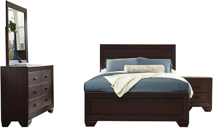 Kauffman California King Bed 4-Piece Set, Dark Cocoa