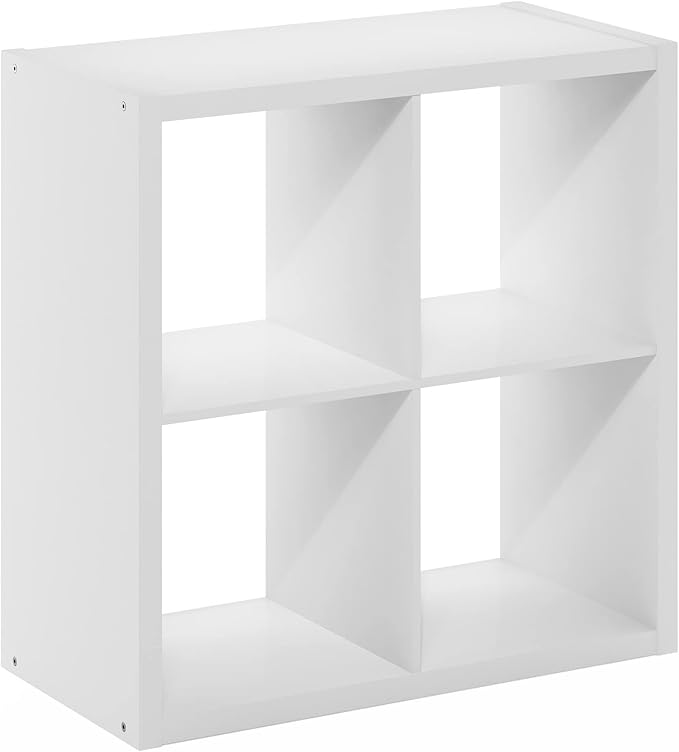 Cubicle Open Back Decorative Cube Storage Organizer, 8-Cube, White