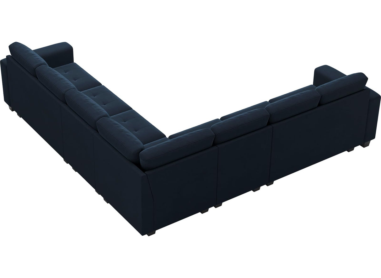 Modular Velvet Sectional L Shape Sofa Couch Oversized Convertible Sectional Sofa Couch